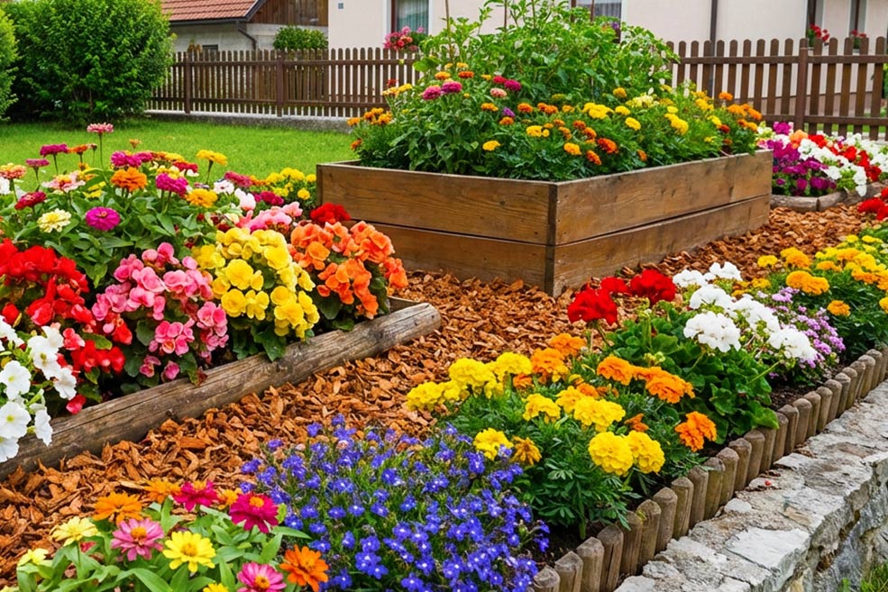 Blumenbeet Kokosmulch